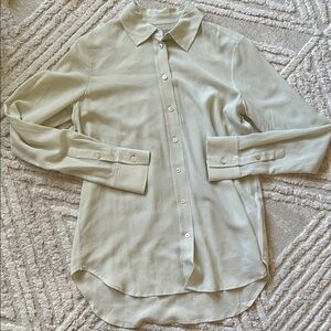 Everlane silk Light Green Button-Up Shirt
